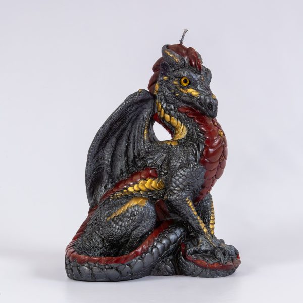 Dragón sentado pintado negro