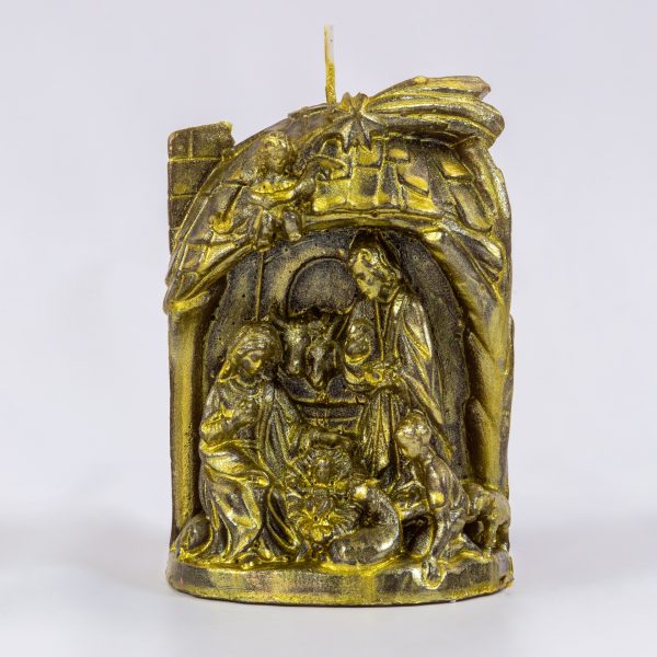 Portal de Belén pequeño dorado